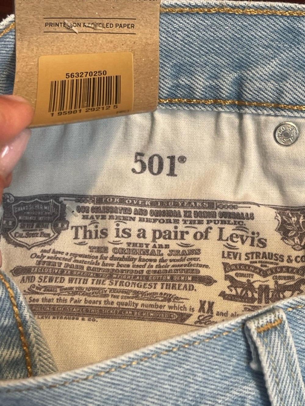 Levi’s 501 Original High Rise Denim Shorts Light Wash Distressed Cut Off Size 30 - Picture 3 of 11